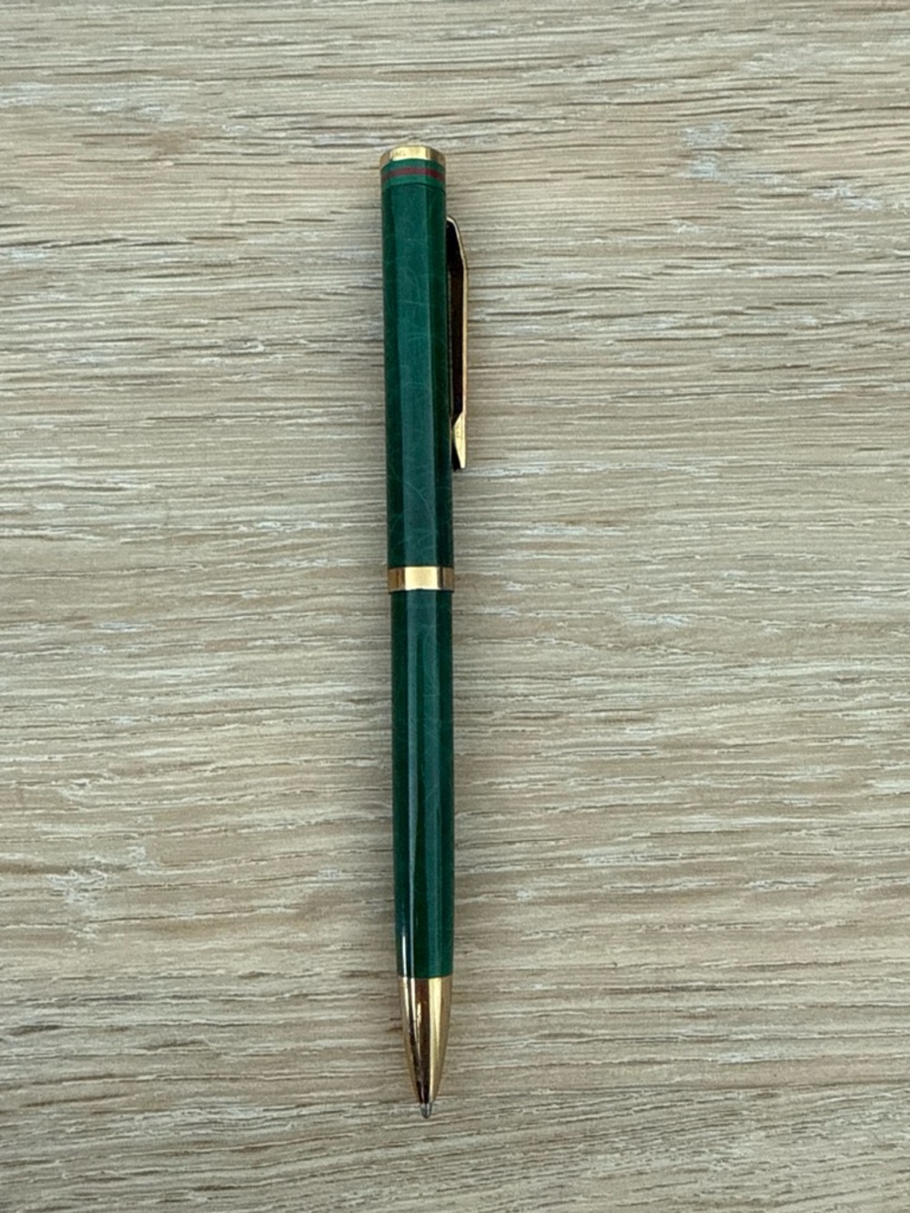 Gucci Green and Gold Ballpoint Pen